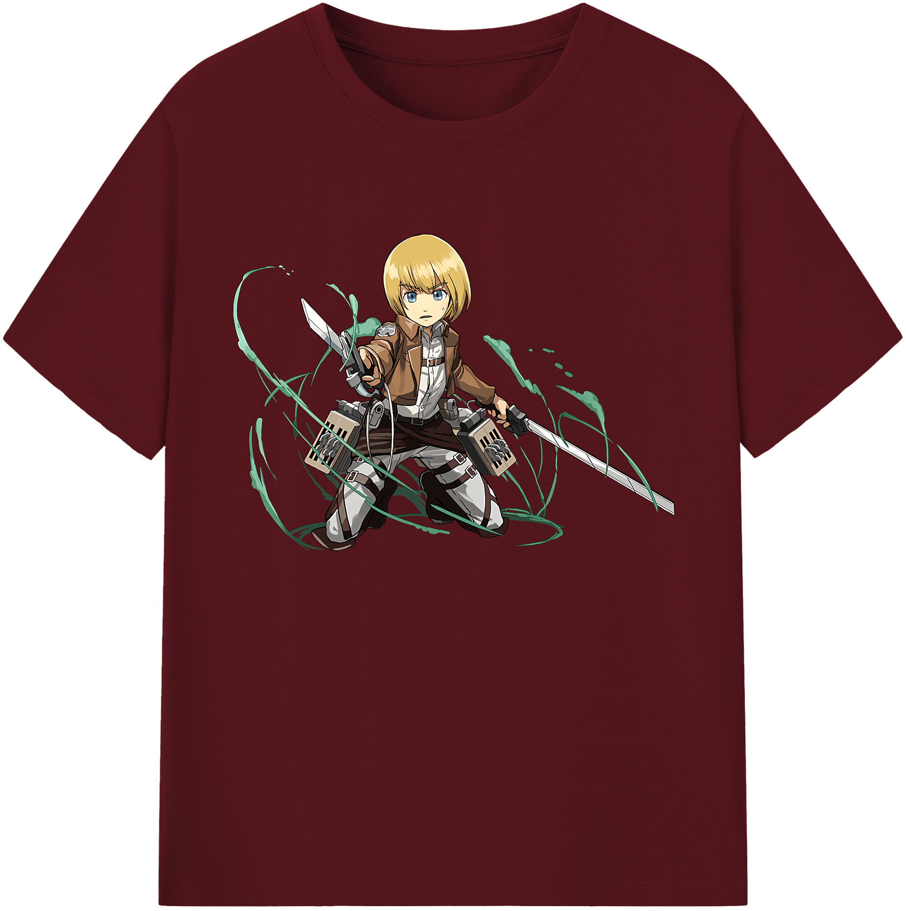 （画像用） 進撃の巨人 アルミン·アルレルト Attack on Titan Armin Arlert 綿100％半袖Tシャツ（フロントプリント）